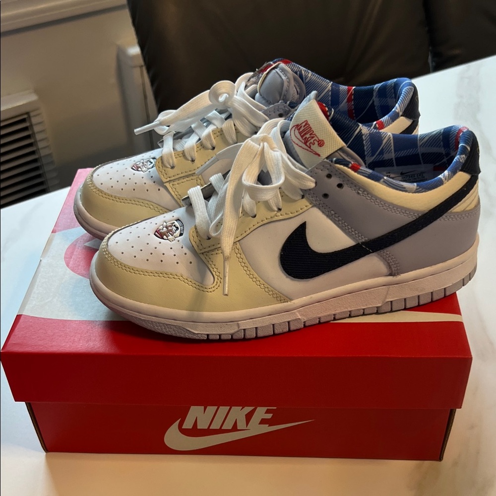 Nike Kids' White and Blue Sneakers